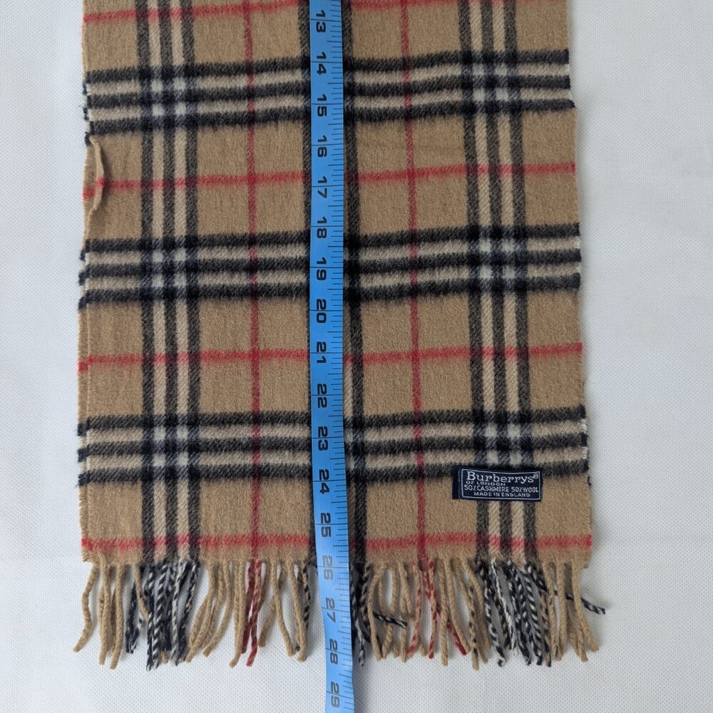 Burberry Check Beige Scarf Unisex | Cashmere Wool Blend | Authentic | Used - Picture 6 of 7